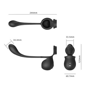 Kovida toptan 2 in 1 adam seks oyuncak popo fiş prostat masaj aleti horoz halka vibratör Anal Plug - Product Image 3