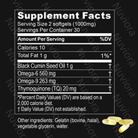 Minyak Habbatussauda Aeglewell Kapsul Minyak Jintan Hitam Cold Pressed Softgels Suplemen untuk Kesehatan, Rambut & Kulit
