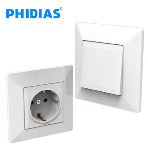 2023 new model square type EU standard electric wall switches and sockets outer frame plastic plate parts 1 2 3 4 gang