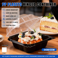 Boîtes d'emballage en plastique PP à clapet, écologiques, jetables, anti-fuite, pour pâtisseries, biscuits et snacks, vente en gros