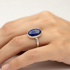 Natural <b>Lapis</b> <b>Lazuli</b> Gemstone Silver <b>Ring</b> Handmade Wedding <b>Ring</b> eternity vermeil <b>Ring</b> - Product Image 1