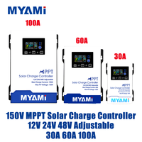 Contrôleur de charge MPPT MYAMi 12/24V, 100A 60A 30A, régulateur d'énergie solaire hors réseau 48V 100A MPPT