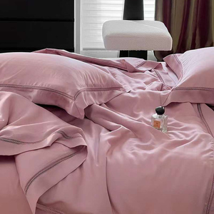 Nouvelle mode drap <span class=keywords><strong>de</strong></span> <span class=keywords><strong>lit</strong></span> 1000 fils 100% coton rose linge <span class=keywords><strong>de</strong></span> <span class=keywords><strong>lit</strong></span> 4 pièces hôtel literie draps ensemble - Product Image 6