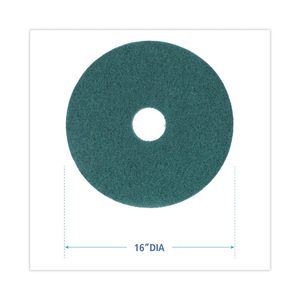 Pads de nettoyage robustes Boardwalk BWK4016GRE, diamètre 16 pouces, vert (5/carton) - Product Image 5