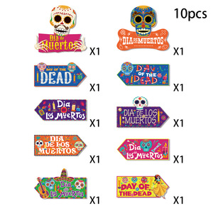 10 Uds Día <span class=keywords><strong>de</strong></span> los <span class=keywords><strong>muertos</strong></span> calavera señal dirección señal para <span class=keywords><strong>Dia</strong></span> <span class=keywords><strong>De</strong></span> <span class=keywords><strong>Muertos</strong></span> fiesta foto accesorios decoraciones evento Decoración - Product Image 3