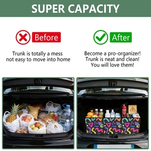 Wholesale Custom Colorful Print Convenient Large Capacity Kitchen Reusable Grocery <b>Bags</b> <b>Foldable</b> Shopping Box for Travel - Product Image 4