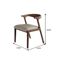 Chaise élégante en bois massif de style mid-century avec dossier en fer pour la maison, le bureau, l'hôtel, la salle à manger, l'appartement