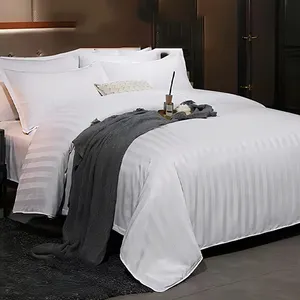 Elegante Hotel Comforter Bedding Set, Modern Duvet Cover Bedding Set/seda cetim folha set