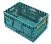 Caisse pliable en plastique empilable pour le transport, bacs de stockage de fruits 61L, bac de rangement 600X400X300mm, modèle TSS-SFD-600*400*300