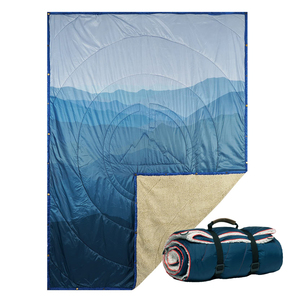 Custom Designed Polyester Sherpa Puffy <b>Blanket</b> Warm Outdoor Stadium Camping for Sports and Hiking New Style - Product Image 1