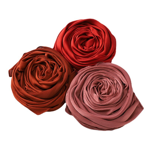 Qualité supérieure Léger 100% Polyester Respirant Lisse Crêpe En Mousseline De Soie Hijab Longues Écharpes Châles pour Bandanas Ethniques Musulmans - Product Image 4