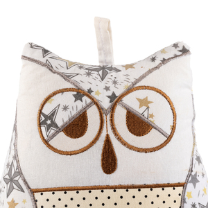 Fermaporta Decorativo a Forma di Gufo in Morbido Cotone Peluche con Motivo a Stelle, Personalizzabile, per Arredamento Casa - Product Image 3