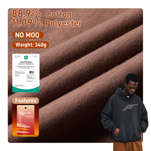 340Gsm Zwaargewicht Terry Cvc Gebreid 12% Polyester 88% Katoen Elasticiteit Anti-Frictie Textiel Hoodie Effen Jongens Meisjes - Product Image 1
