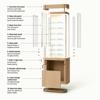 Étagères murales pour magasin de lunettes sur mesure, ensemble complet de mobilier modulaire pour magasin d'optique, vitrines d'exposition de lunettes éclairées par LED