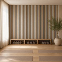 Panneau mural acoustique en bois lamellé MDF avec absorption sonore en feutre PET, panneau mural décoratif en bois lamellé pour hôtel, hall, cinéma