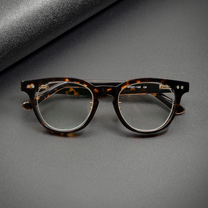 NPI02 Shenzhen <strong>Factory</strong> Wholesale Vintage Unisex Women Men <strong>Acetate</strong> Spectacles Patchwork Pattern Full Optical Eyewear Frame - Product Image 1