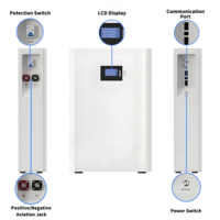 Station d'alimentation solaire murale hybride tout-en-un 51,2 V 280 Ah LiFePO4 avec cellules RS485 CAN, 14 kWh, IP64, BMS, pour réseau et hors réseau