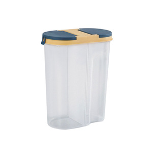 Boîte de conservation alimentaire à double compartiment 2L hermétique avec couvercle à clapet pour céréales et usage en cuisine - Product Image 5