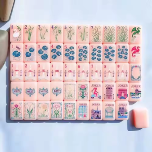 Expédition en 7 jours : Jeu de Mahjong américain de luxe moderne monocouche avec tuiles assorties en <span class=keywords><strong>cristal</strong></span>, pour acheteurs en gros, en stock - Product Image 2