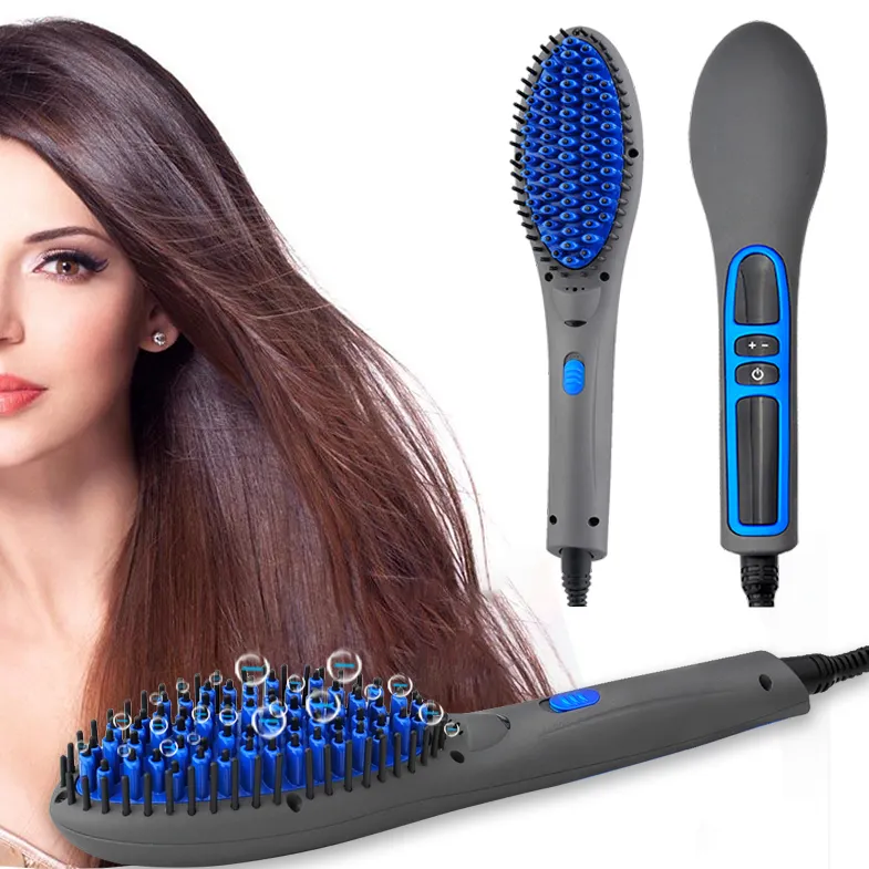 PRITECH New Products PTC Heater Electric Fast Ionic Hair Straightener Brush