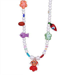 Gioielli Funky collana girocollo di perle barocche stile oceano divertente collana di ciondoli di pesce aragosta colorata - Product Image 6