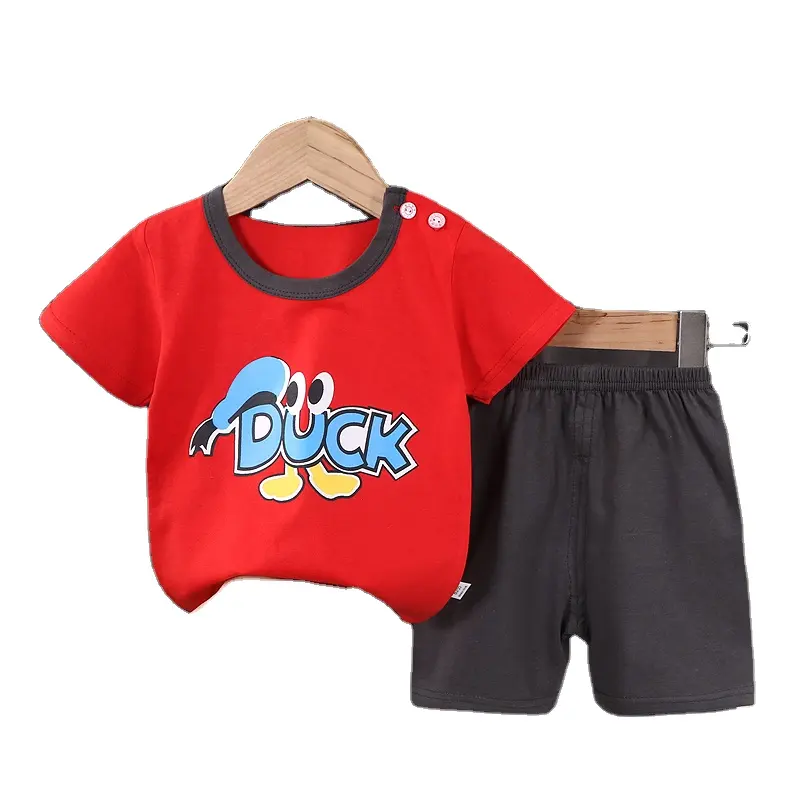 Boy's Clothing 0 to 8 Years Letters Printing Cotton Pullovers and Pants Fashion T-shirt Children Clothing