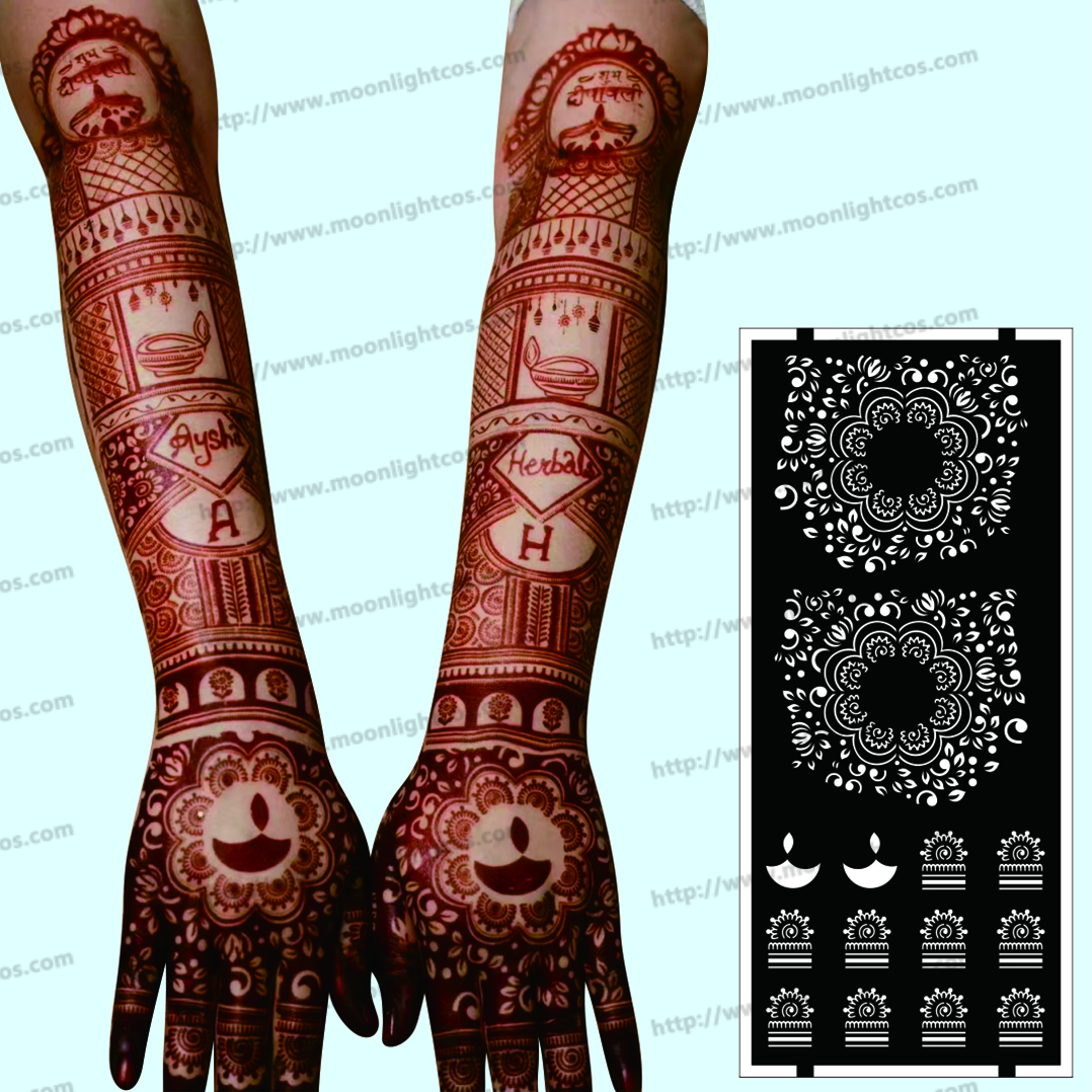 bridal mehandi stencil