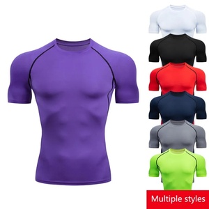 Men High Elastic Soft Sportswear Stretchy Fitness Compression Suit Running T Shirts With <b>Tight</b> Jogging Wear - Product Image 2