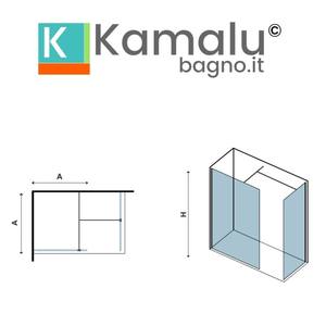 Kamalu KW2000B moderno nero cabina doccia box 70x80cm rettangolo 2 lati bagno casa rettangolo moderna porta doccia - Product Image 3