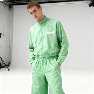 Ensemble de survêtement pour homme, coupe-vent imprimé, léger, respirant, réfléchissant en nylon, taille plus, couleur personnalisée, streetwear, printemps - Product Image 1