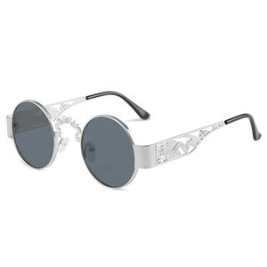 Personnalisable évider Temple Dragon Phoenix rétro cadre rond léger métal Punk lunettes de soleil pour hommes femmes <span class=keywords><strong>Steampunk</strong></span> - Product Image 2