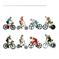 Figurine de cycliste miniature à l'échelle 1:64, figurine de cycliste, décoration de scène, objet de collection, mini jouet de bureau