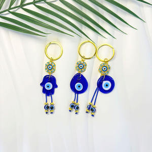 Pendentif perle mauvais œil bleu turc, <span class=keywords><strong>porte</strong></span>-clés perlé transfrontalier, décoration murale en verre artisanal oeil du diable - Product Image 3