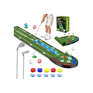 Tappetino da <span class=keywords><strong>Golf</strong></span> <span class=keywords><strong>per</strong></span> Putting con LED, Multi-Foro, Ritorno Automatico della Palla, Portatile, <span class=keywords><strong>per</strong></span> Allenamento Indoor, Casa e Ufficio - Product Image 1