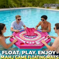 Tapis de jeu flottant de luxe pour Mahjong, billard, dominos, Rummy, avec porte-gobelets, pour fêtes sur la plage, 32, 33, 34 pouces