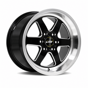 ล้อแม็กซ์อลูมิเนียมฟอร์จ LSW LSR689S สีดำหน้าเจียรขอบขัดเงา ดีไซน์เรโทรขอบลึก แบบกำหนดเอง PCD ET สำหรับรถยนต์นั่งส่วนบุคคลทั้งคัน - Product Image 1