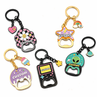 Llavero Abridor de Botellas de Esmalte Suave/Duro con Diseño Personalizado de Dibujos Animados Divertidos de Comida, con Anillo Metálico, Regalo de Recuerdo