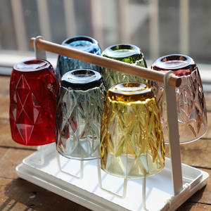 卸売アンティークグラスヨーロッパウェディングエンボスグリーンドリンクジュースガラスクリスタルヴィンテージゴブレットワイングラスカップ家庭用 - Product Image 3