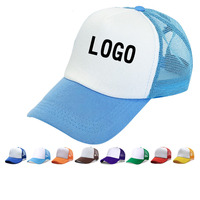 Gorra de Béisbol Unisex de 5 Paneles, Ajustable, de Malla de Espuma, Color Sólido, con Logotipo Frontal, Estilo Casual para Primavera/Verano