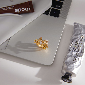 <b>Cat</b> Shape Gold Plated Rhinestone <b>Ring</b> For Women Animal Zodiac Jewelry Gift - Product Image 4