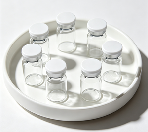 White Silver Combined Cap Clear Borosilicate Crimp Vials, Compact Airtight Glass <b>Mini</b> Containers - Product Image 4