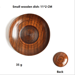 Mini plat rond en bois, bois, vaisselle de cuisine japonaise - Product Image 4