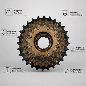 Piñón Trasero de 7 Velocidades 14/28T con Tornillo de Fijación, de Acero, Gran Área Negra, para <span class=keywords><strong>Bicicleta</strong></span> de <span class=keywords><strong>Montaña</strong></span>, Carretera y Ciudad - Product Image 3