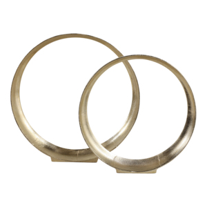 Sculture Circolari in Metallo, Ornamenti ad Anello in Alluminio per Arredamento Casa, Ufficio e Bagno - Product Image 1