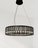 Luminaire suspendu nordique moderne - Lustre rond de luxe en verre fait à la main à LED pour hall d'hôtel ou salon