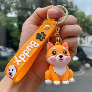 6 Styles <span class=keywords><strong>Porte</strong></span>-clés en silicone et PVC, figurines d'animaux (Caniche, Bouledogue, Corgi, <span class=keywords><strong>Husky</strong></span>, Labrador) et figurines d'anime, pendentifs, jouets et accessoires - Product Image 3
