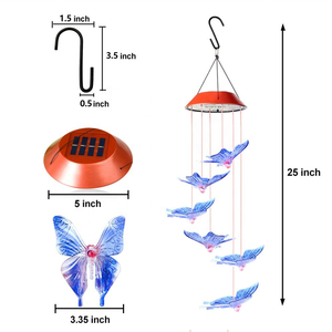 Đèn chuông gió chạy bằng năng lượng mặt trời hiện đang được bán khi một làn gió nhẹ thổi ánh sáng nhấp nháy và tiếng chuông rõ ràng - Product Image 3