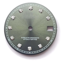 Cadran de montre de 28,5 mm, nouveau motif soleil, sans luminescence, avec index diamantés pour mouvement 4R/NH35/NH36