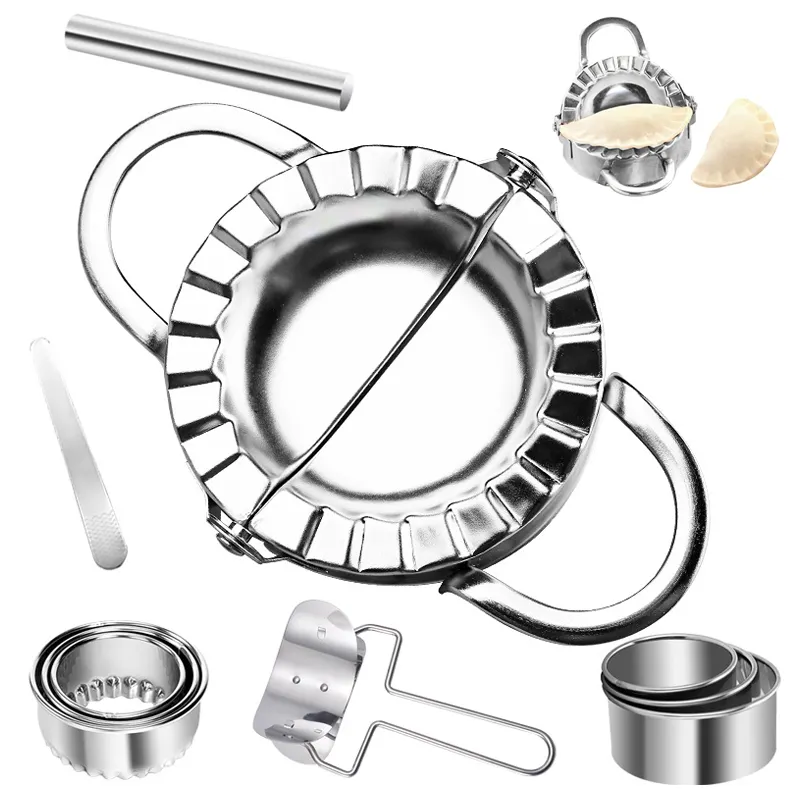 Accessoires de cuisine Matériau de qualité alimentaire Acier inoxydable Empanada Pâte Pâtisserie Presse Boulette Moule Boulette Maker Set