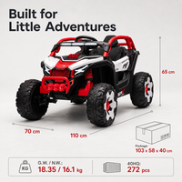 Voiture électrique tout-terrain pour enfants 6V4.5AH*2, 4 roues motrices, jouets pour enfants avec musique, lumières LED, plusieurs couleurs, voitures électriques